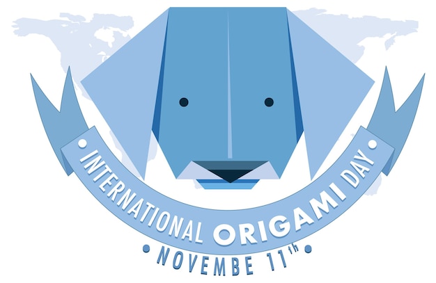 Vettore gratuito design del logo della giornata internazionale dell'origami