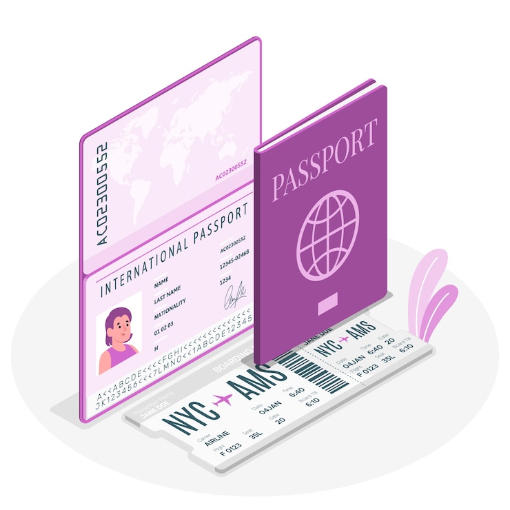Free Vector international passport concept illustration