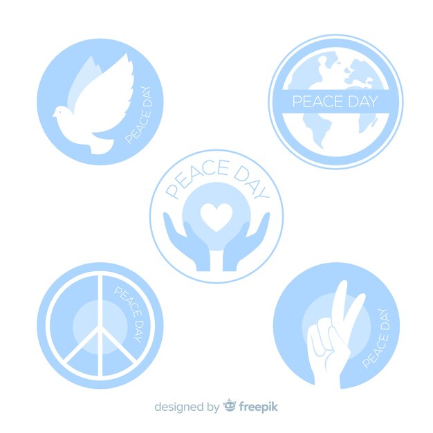 International peace day badge collection