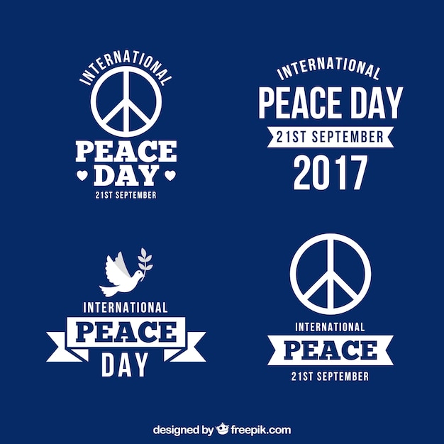 Free vector international peace day badges