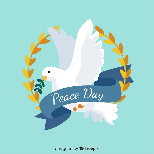 International peace day concept with white dove