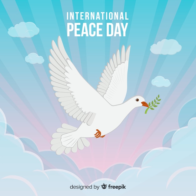 Free vector international peace day concept with white dove