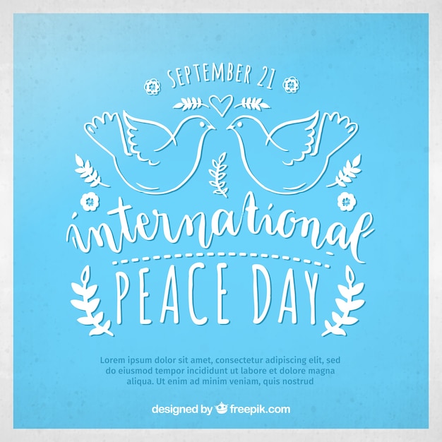 Free vector international peace day lettering background