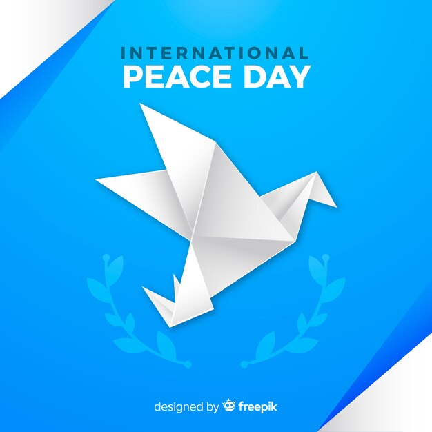 International peace day origami dove