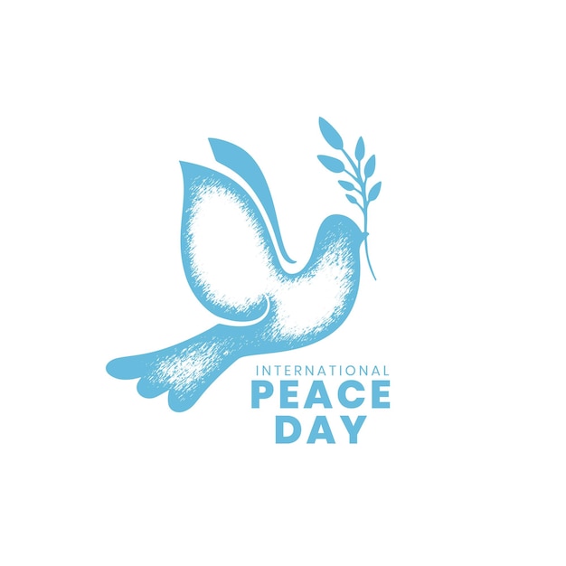 International peace day social post card with bird vector\
illustration