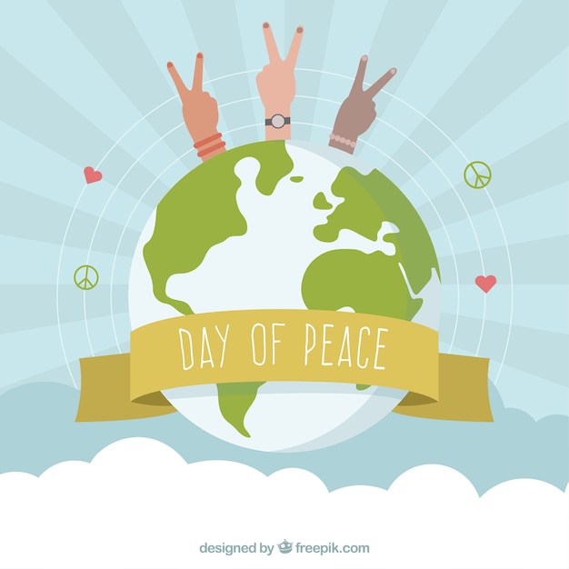 Vettore gratuito giornata internazionale di pace, simboli della pace in tutto il mondo