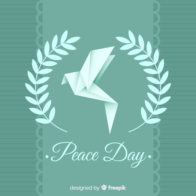 International peace day with origami dove