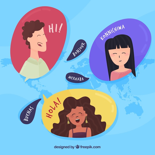 Free vector international people speaking different languages