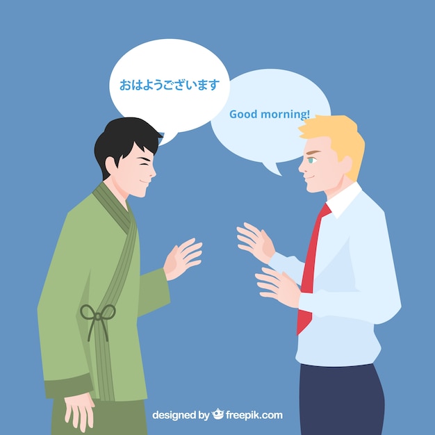 異なる言語を話す外国人