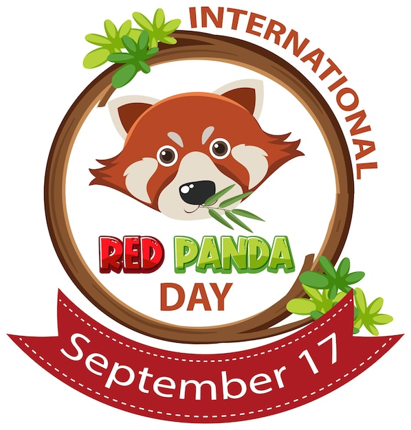 Free vector international red panda day on september 17