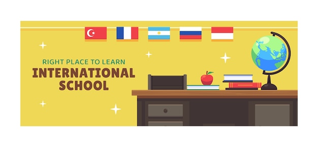 International school facebook cover template