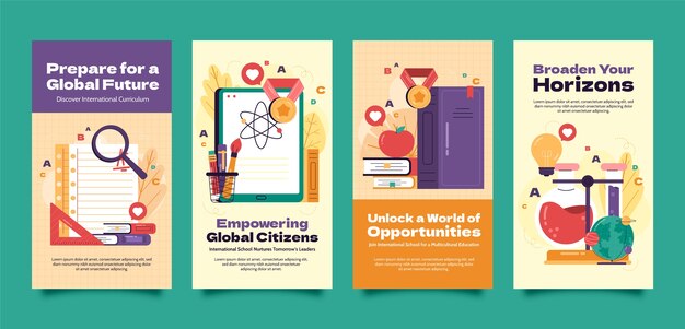 international school instagram stories template