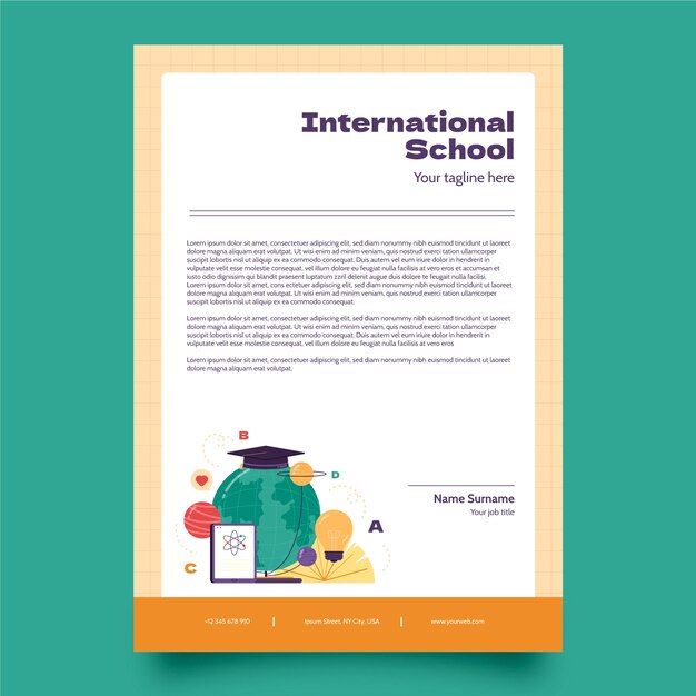 international school letterhead template