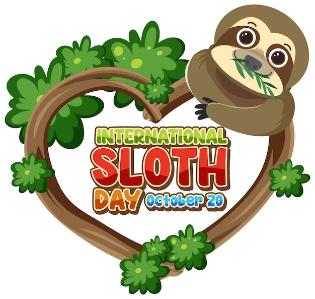 Free vector international sloth day banner concept vector