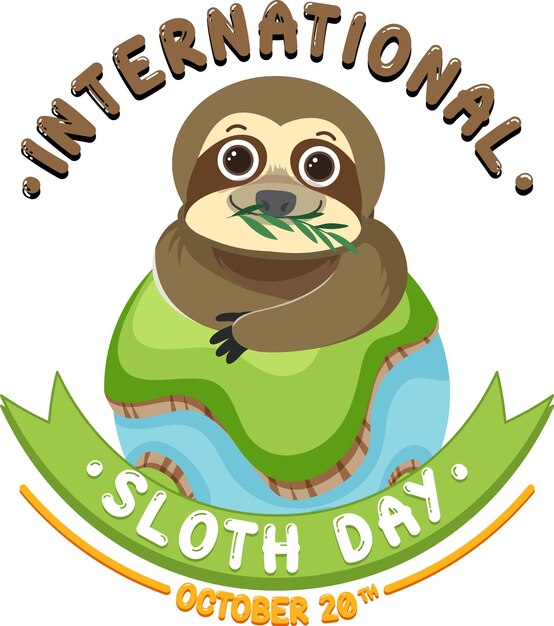 International sloth day banner concept vector