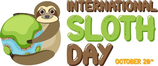 International sloth day banner concept vector