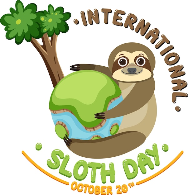 International sloth day banner concept vector