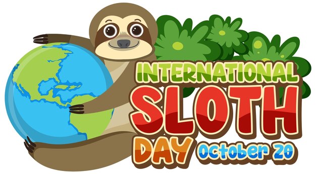 International sloth day banner concept vector