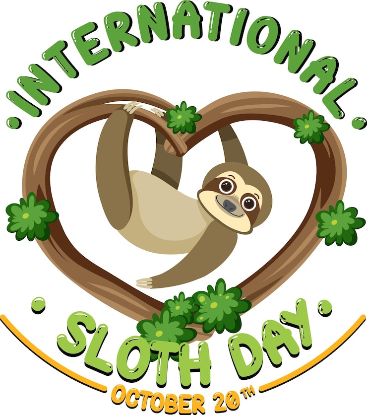 Free Vector international sloth day banner concept vector