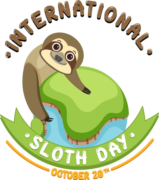 Free vector international sloth day banner concept vector