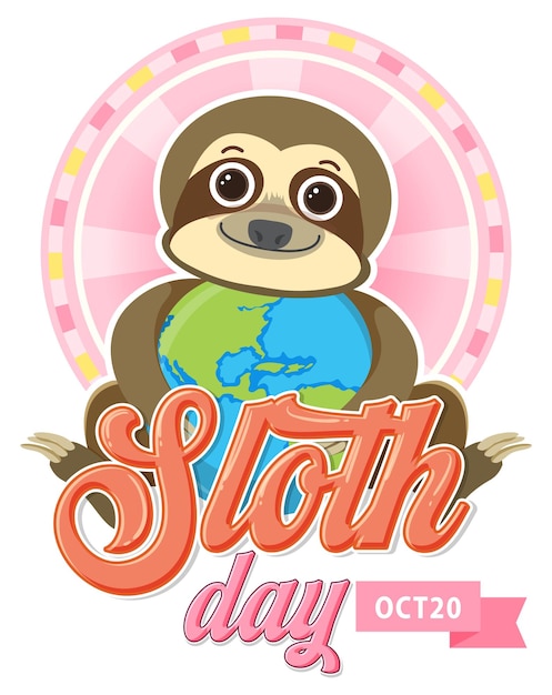 International sloth day banner concept vector