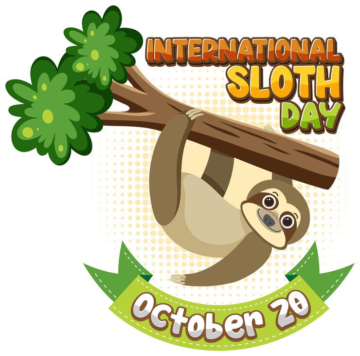 Free Vector international sloth day banner concept vector