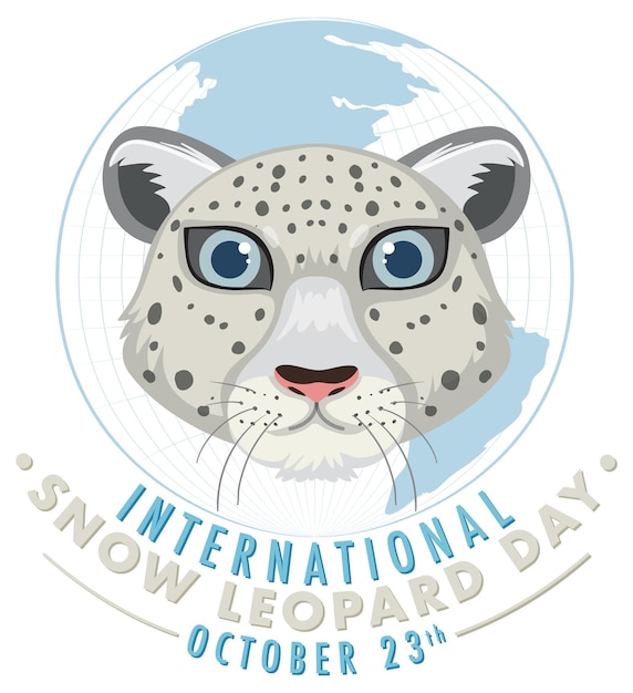 Free vector international snow leopard day banner design