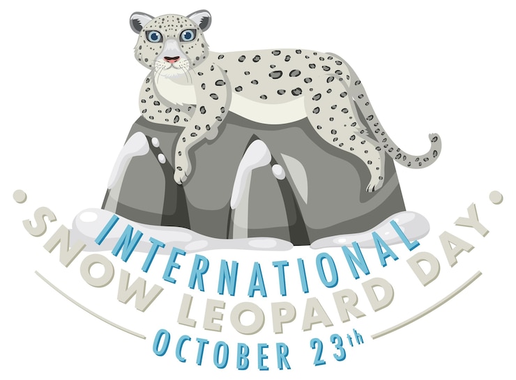 Free Vector international snow leopard day banner design