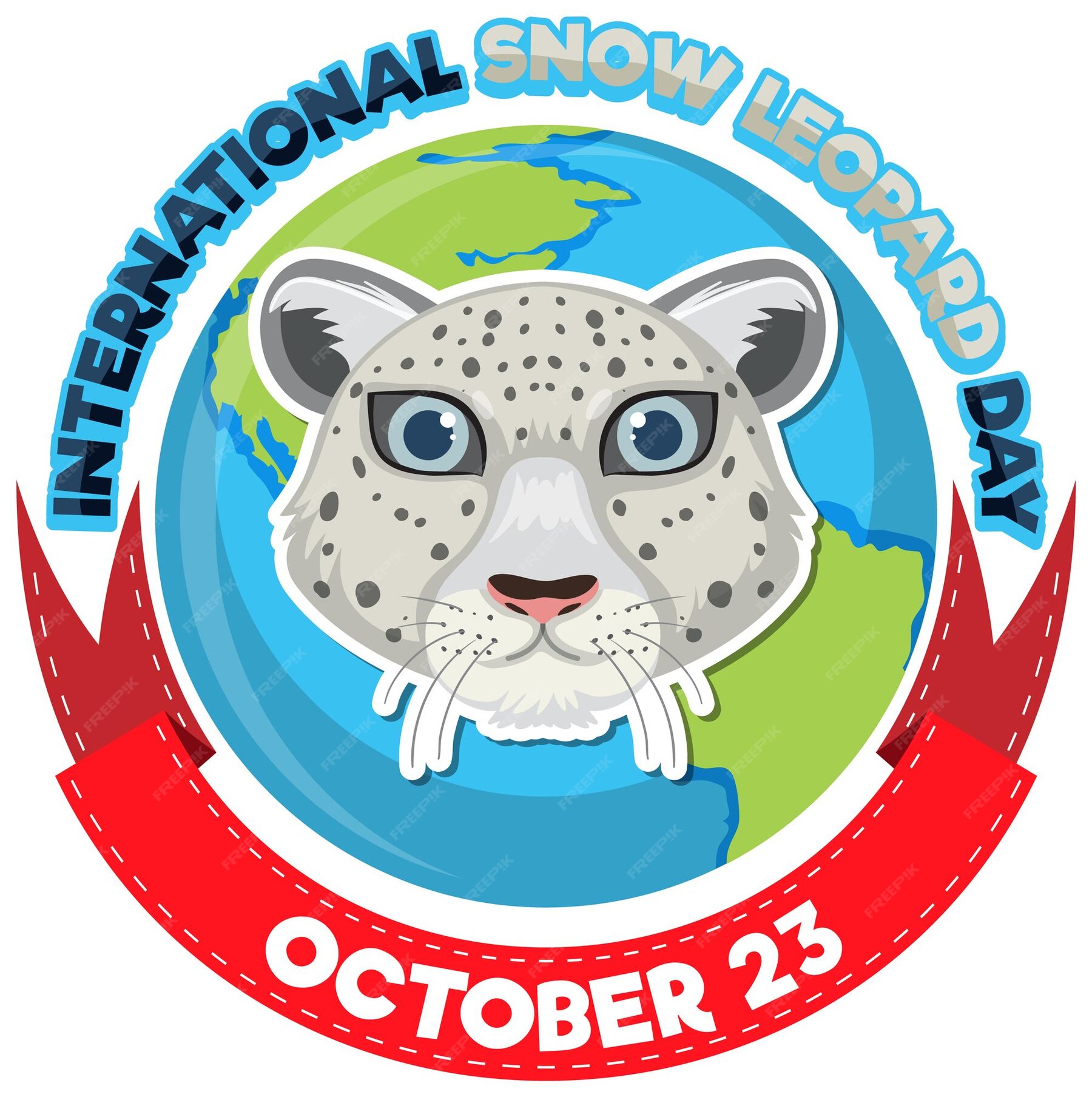 Free Vector International snow leopard day