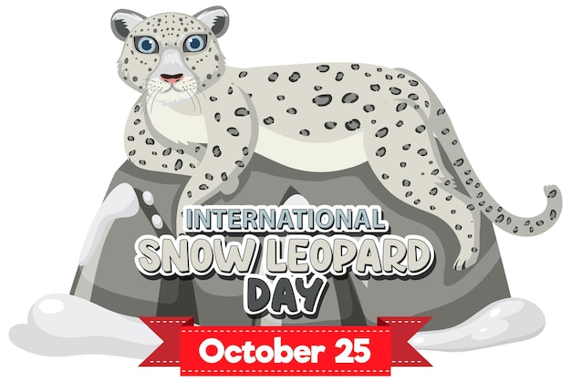 Vettore gratuito giornata internazionale del leopardo delle nevi
