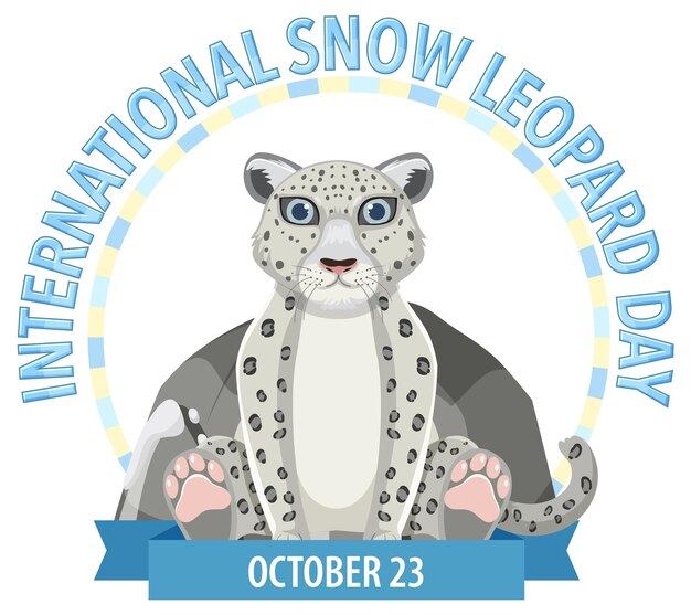 Free vector international snow leopard logo concept