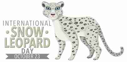 Free vector international snow leopard logo concept