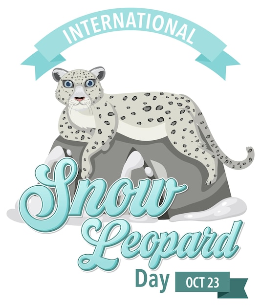 Free vector international snow leopard logo concept