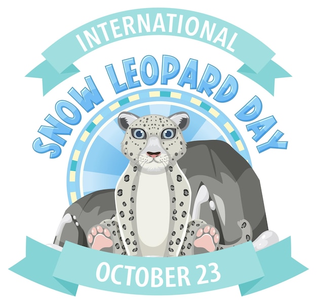 Free vector international snow leopard logo concept