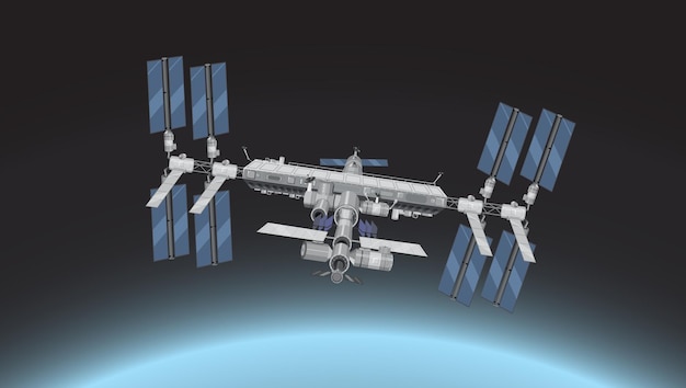 Stazione spaziale internazionale iss nello spazio