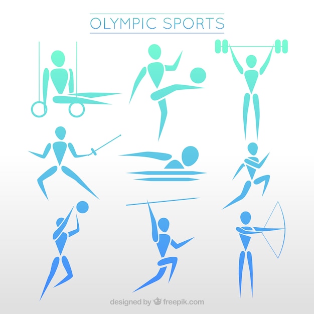 Free Vector international sports competition chatacters in abstract style