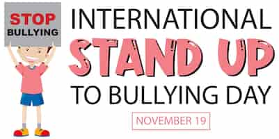 Free vector international stand up to bullying day banner design