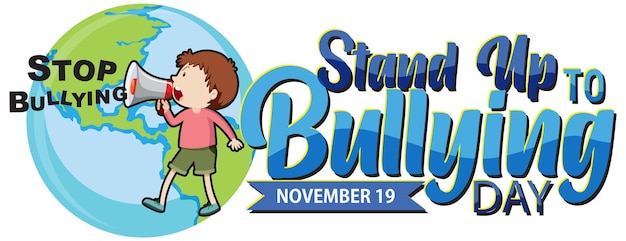 Free vector international stand up to bullying day banner design