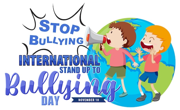 Free vector international stand up to bullying day poster design