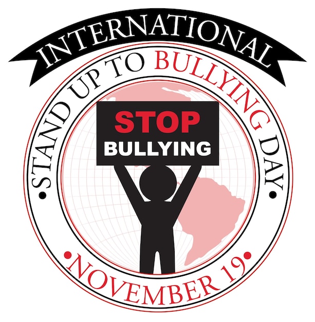 Free vector international stand up to bullying day poster design