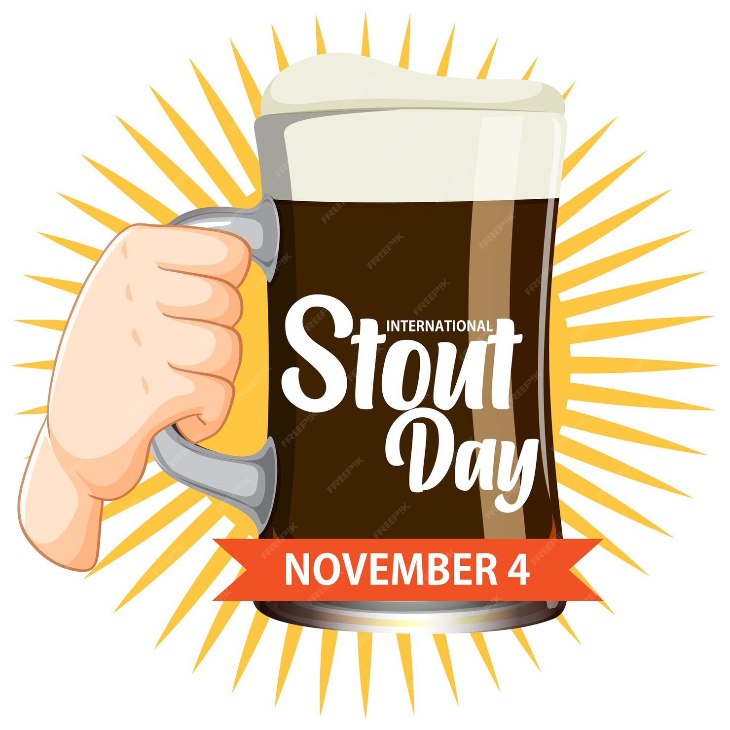 Free Vector International stout day poster design