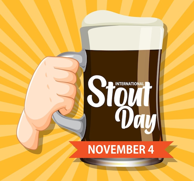 Free vector international stout day poster design