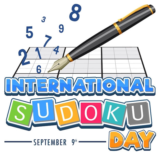 Free vector international sudoku day poster template