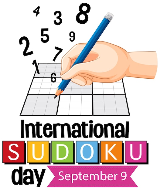 Vettore gratuito giornata internazionale del sudoku 9 settembre