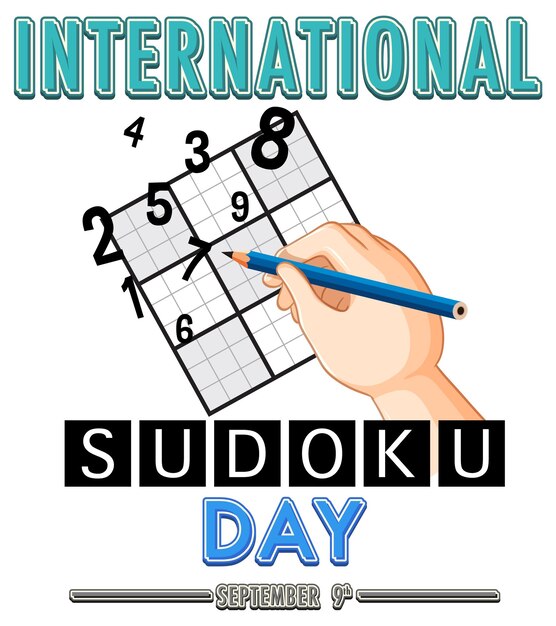 Vettore gratuito giornata internazionale del sudoku 9 settembre