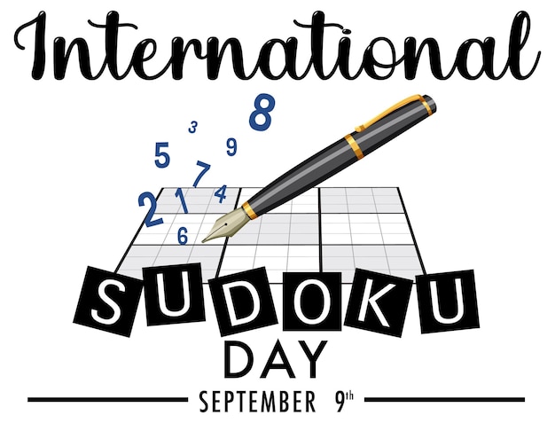 Free vector international sudoku day september 9