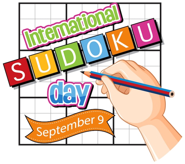 Vettore gratuito giornata internazionale del sudoku 9 settembre