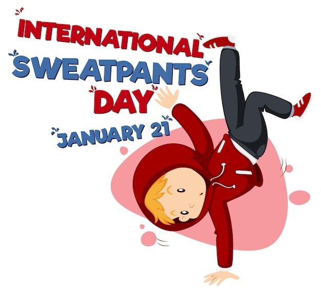 International sweatpants day banner design