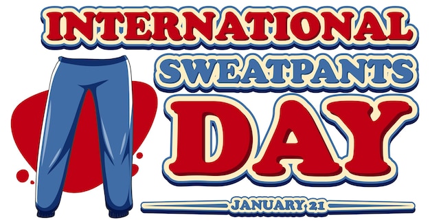 Vettore gratuito banner per la giornata internazionale dei pantaloni della tuta
