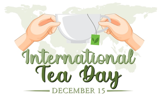 Free vector international tea day text banner design